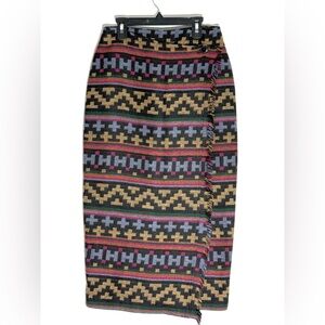 Ready To Wind Down Vintage Wool Blend Geometric Skirt